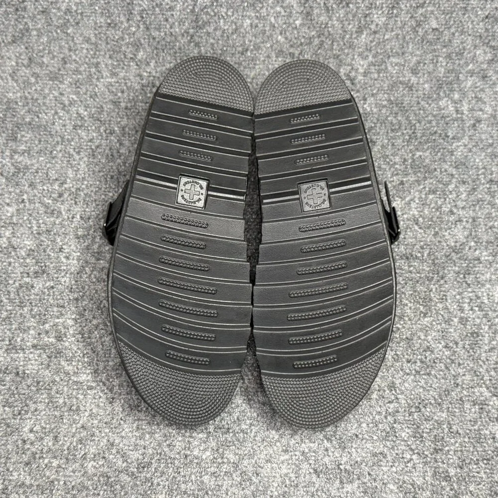 Dr. Martens Myles‎ Brando Leather Buckle Slide Sandals Women's 10 Black Platform
